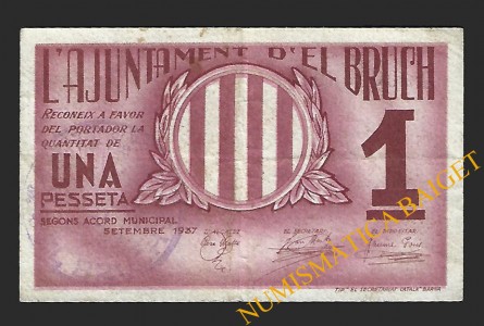 BRUCH, EL (Barcelona),1 pesseta, setembre 1937