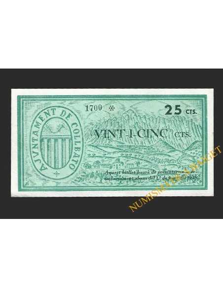 COLLBATO (Barcelona), 25 centims, maig del 1937