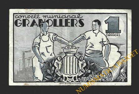 GRANOLLERS (Barcelona), 1 pesseta, 1 de juny del 1937  