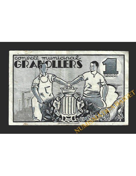 GRANOLLERS (Barcelona), 1 pesseta, 1 de juny del 1937  