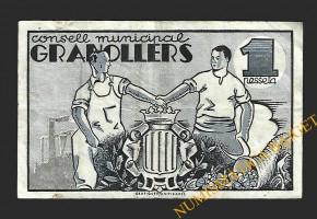 GRANOLLERS (Barcelona), 1 pesseta, 1 de juny del 1937  