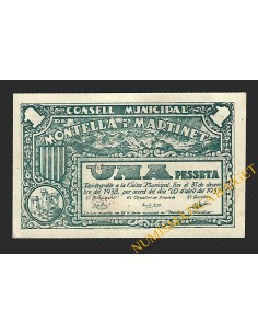 MONTELLA I MARTINET(Barcelona), 1 pesseta, 20 d'abril del 1937 