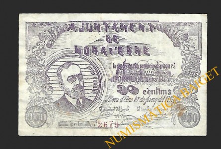 MORA D'EBRE (Tarragona), 50 centims, 10 de juny del 1937 