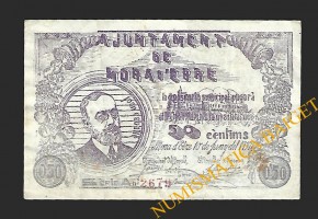 MORA D'EBRE (Tarragona), 50 centims, 10 de juny del 1937 