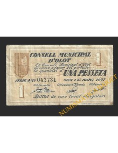 OLOT (Barcelona), 1 pesseta,1 de març del 1937 