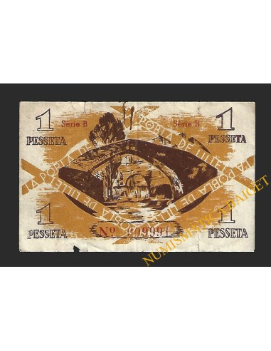 POBLA DE LILLET, LA  (Barcelona). 1 pesseta. 1937