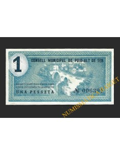 PUIG-ALT DE TER (Girona) 1 pesseta 4 de juliol del 1937 