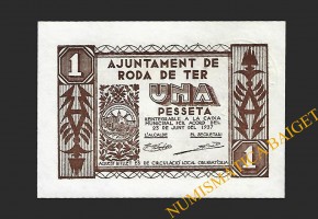 RODA DE TER (Barcelona) 1 pesseta, 25 de juny del  1937 