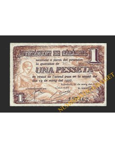 SABADELL (Barcelona) 1 pesseta  21 de maig del 1937