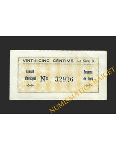 SEGARRA DE GAIÀ (Tarragona) 25 cèntims setembre del 1937 2