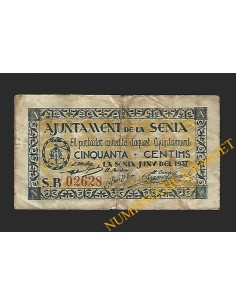 SÉNIA, LA (Tarragona) 50 cèntims juny del 1937