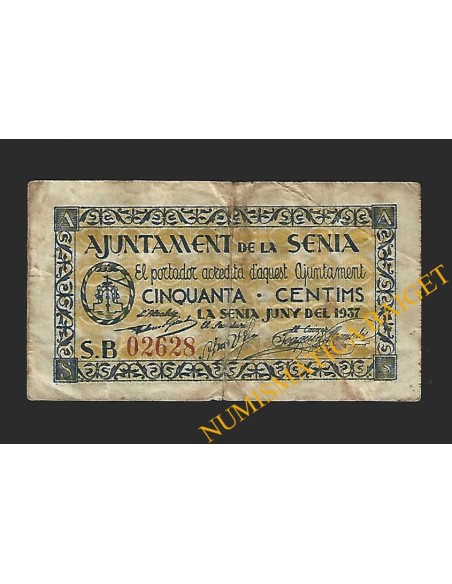 SÉNIA, LA (Tarragona) 50 cèntims juny del 1937