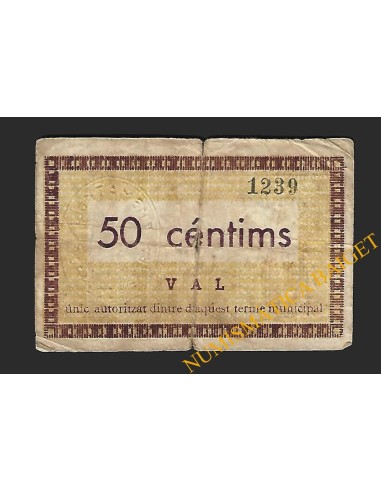 TORREDEMBARRA (Tarragona) 50 cèntims 20 de maig  del 1937 