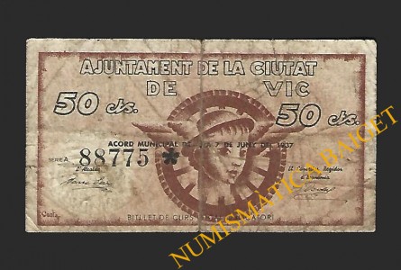 VIC (Barcelona) 50 cèntims, 7 de juny del 1937