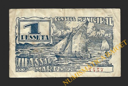 VILASSAR DE MAR (Barcelona) 1 pesseta 1937