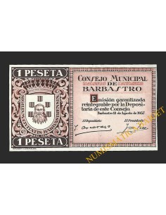 BARBASTRO (Huesca) 1 peseta,18 de agosto de 1937