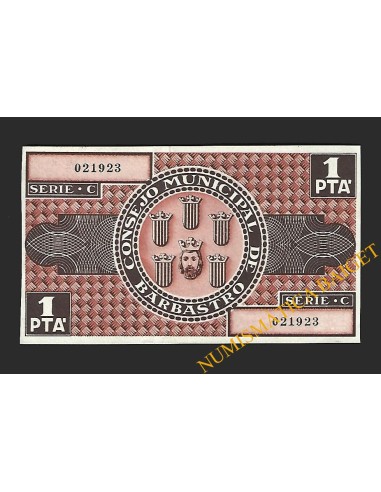 BARBASTRO (Huesca) 1 peseta,18 de agosto de 1937