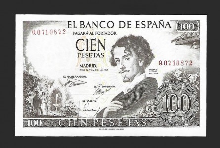 ESTADO ESPAÑOL 100 PESETAS 1965 SERIE Q