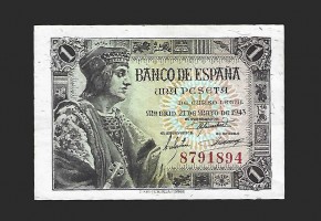 ESTADO ESPAÑOL 1 PESETA 23-05-43 SIN SERIE