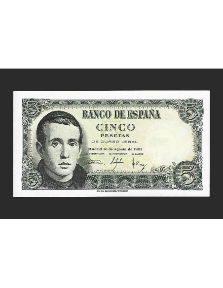ESTADO ESPAÑOL 5 PESETAS 1951 SERIE 1D