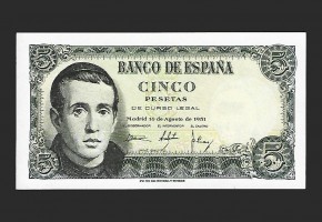ESTADO ESPAÑOL 5 PESETAS 1951 SERIE 1D