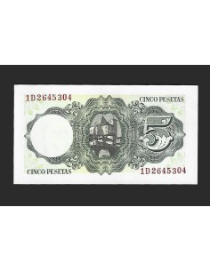 ESTADO ESPAÑOL 5 PESETAS 1951 SERIE 1D 2