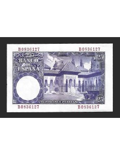 ESTADO ESPAÑOL 25 PESETAS 1954 SERIE B 2
