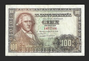 ESTADO ESPAÑOL 100 PESETAS 1948 SIN SERIE