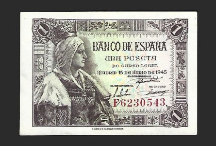 ESTADO ESPAÑOL 1 PESETA 1945 SERIE F
