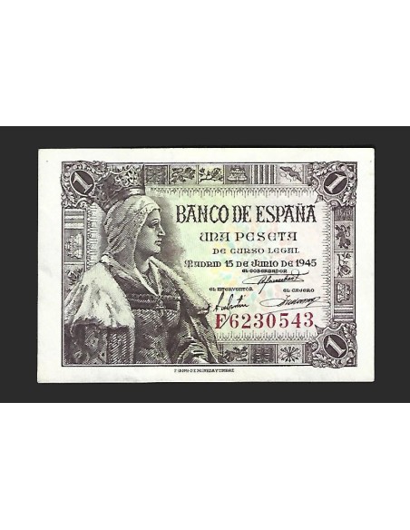 ESTADO ESPAÑOL 1 PESETA 1945 SERIE F