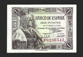 ESTADO ESPAÑOL 1 PESETA 1945 SERIE F