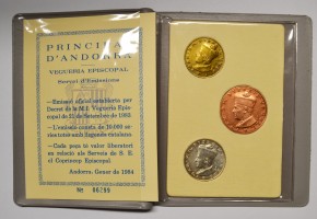 ANDORRA, MINT SET 1984. 3 MONEDAS