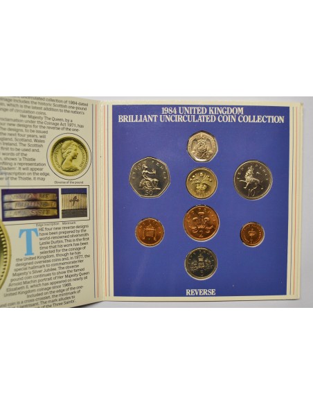 GRAN BRETAÑA, MINT SET 1984. 8 MONEDAS