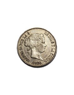 ISABEL II  1866, 1 escudo, Madrid