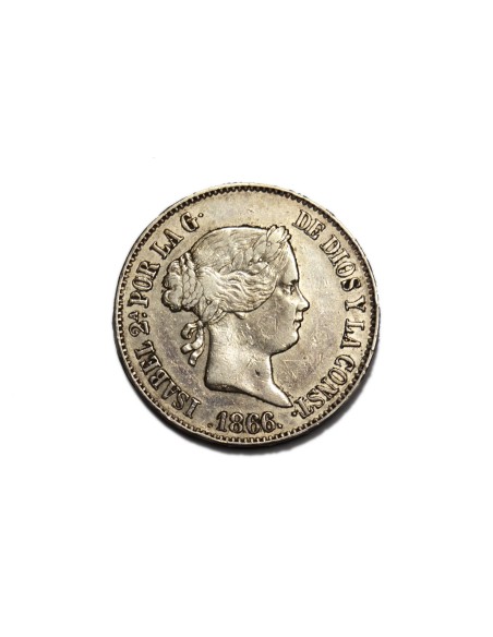 ISABEL II  1866, 1 escudo, Madrid
