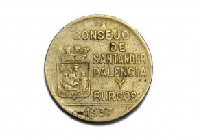 SANTANDER, PALENCIA Y BURGOS 1937. 1 peseta 