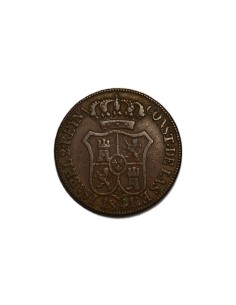 ISABEL II 1841, 6 Cuartos, Barcelona