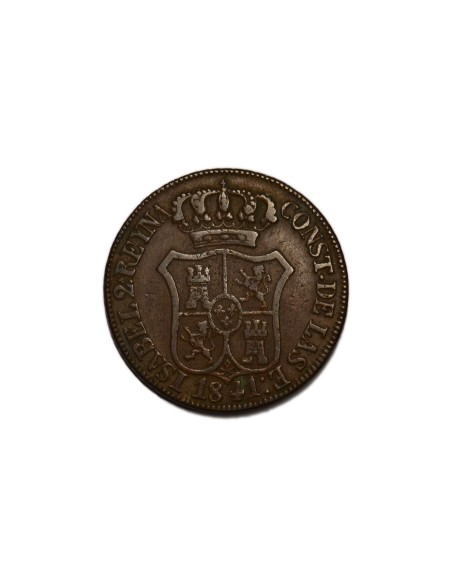 ISABEL II 1841, 6 Cuartos, Barcelona