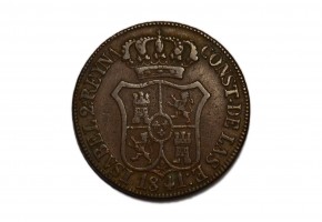 ISABEL II 1841, 6 Cuartos, Barcelona