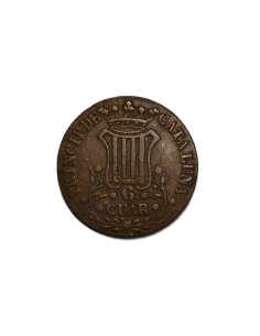 ISABEL II 1841, 6 Cuartos, Barcelona 2