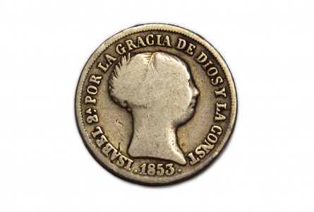 ISABEL II 1853, 2 Reales, Sevilla