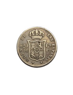 ISABEL II 1868, 20 centavos, Manila 2