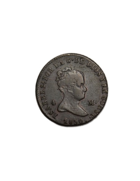 ISABEL II 1850, 4 maravedís, Jubia