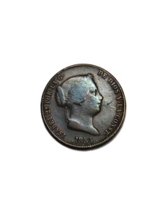 ISABEL II 1854, 25 céntimos de Real, Segovia