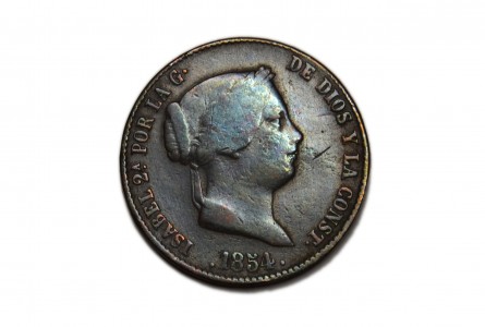 ISABEL II 1854, 25 céntimos de Real, Segovia