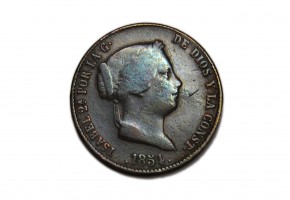 ISABEL II 1854, 25 céntimos de Real, Segovia