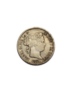 ISABEL II 1861, 4 Reales, Barcelona