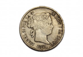ISABEL II 1861, 4 Reales, Barcelona