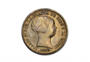 ISABEL II 1853, 1 Real, Barcelona