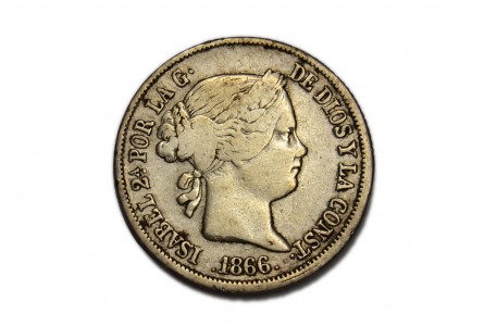 ISABEL II 1866, 40 Céntimos de Escudo, Madrid